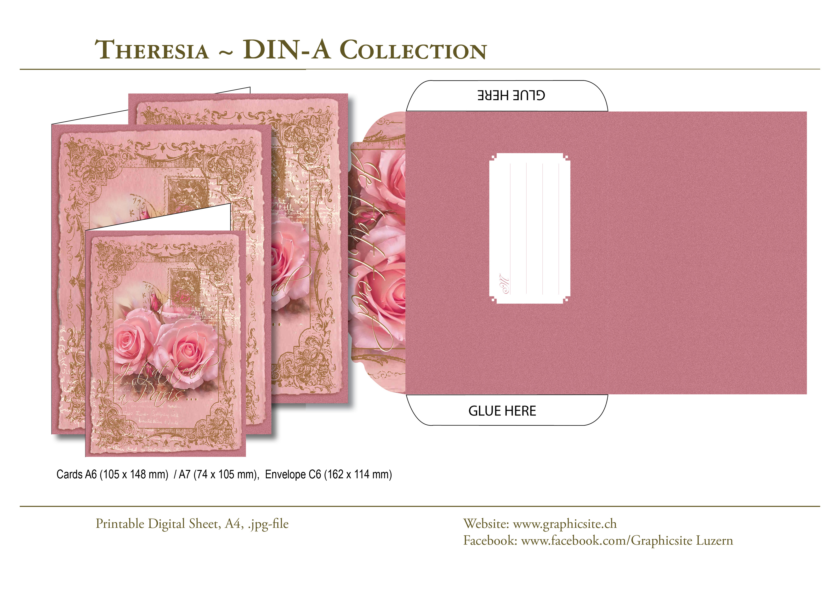 Printable Digital Sheets - DIN A Formats - Theresia-Tribute To Mom - #printable, #digital, #sheets, #scrapbooking, #roses, #flowers, #ornaments,